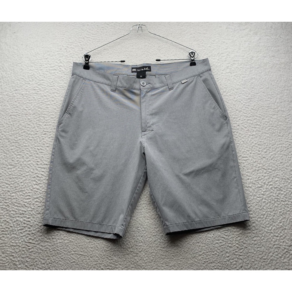 Travis Mathew Chino Shorts Mens 36x10 Gray Golf Performance Tech Wicking Dad